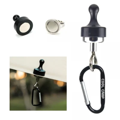Camping Strong Magnetic Hook Tent Canopy Suction Separable Sucker Refrigerators Hanging Buckle with Carabiner