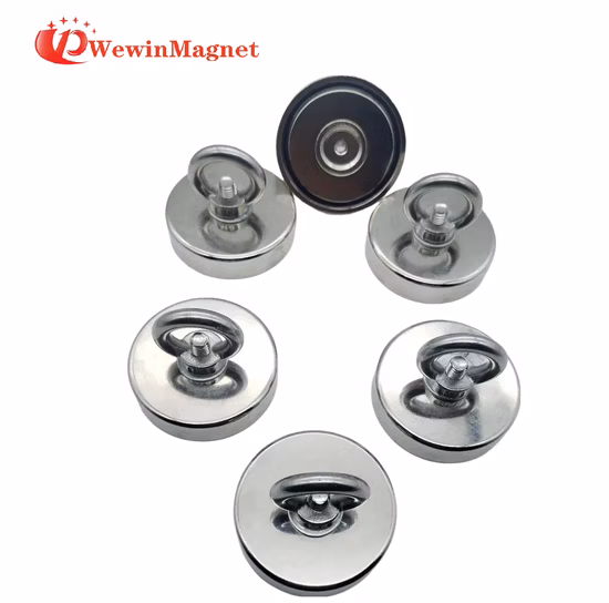 Hot Selling Powerful White Magnetic Hook Permanent Ferrite Pot Magnet with Hook